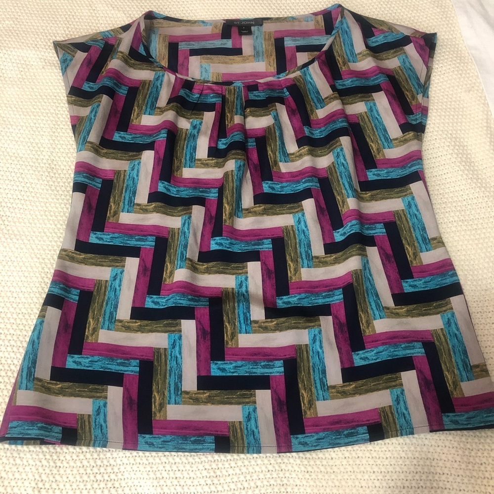 St. John silk blouse small